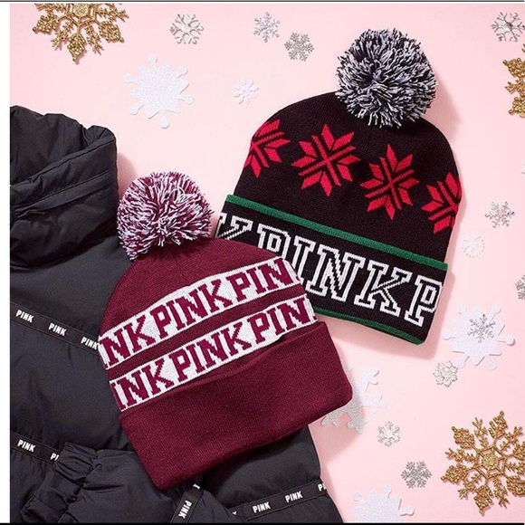 PINK Victoria's Secret Pink Knit Beanie Bundle 2 - Picture 2 of 8